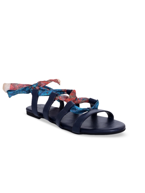 

Siendo Desi Women Blue Solid Open Toe Flats
