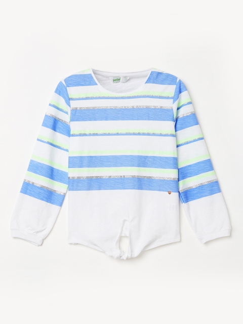 

Bossini White & Blue Striped Regular Top