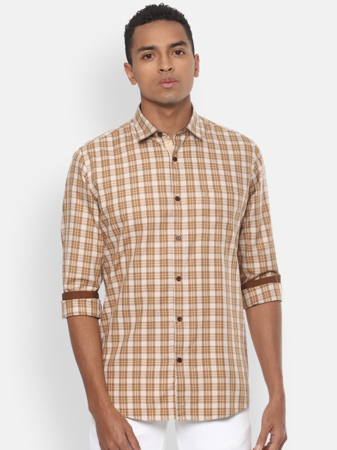 

Van Heusen Sport Men Beige Slim Fit Checked Casual Shirt