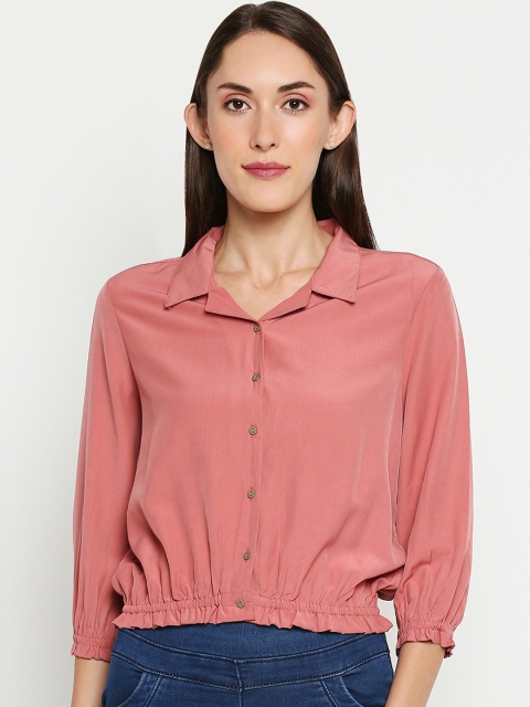 

Kraus Jeans Women Pink Regular Fit Solid Casual Shirt