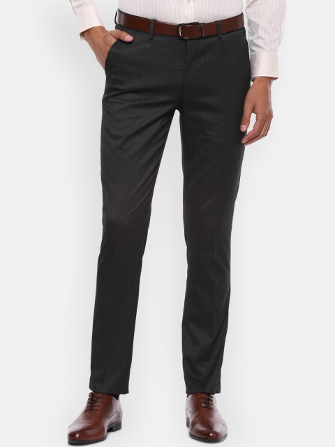 

Louis Philippe Men Grey Slim Fit Solid Formal Trousers