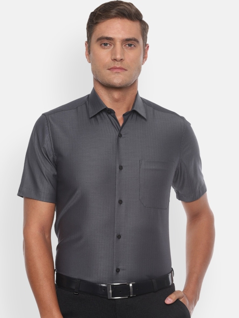 

Louis Philippe Men Grey Slim Fit Self Design Casual Shirt