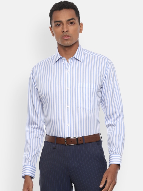 

Van Heusen Men Blue Regular Fit Striped Casual Shirt