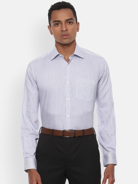 

Van Heusen Men White Regular Fit Striped Casual Shirt