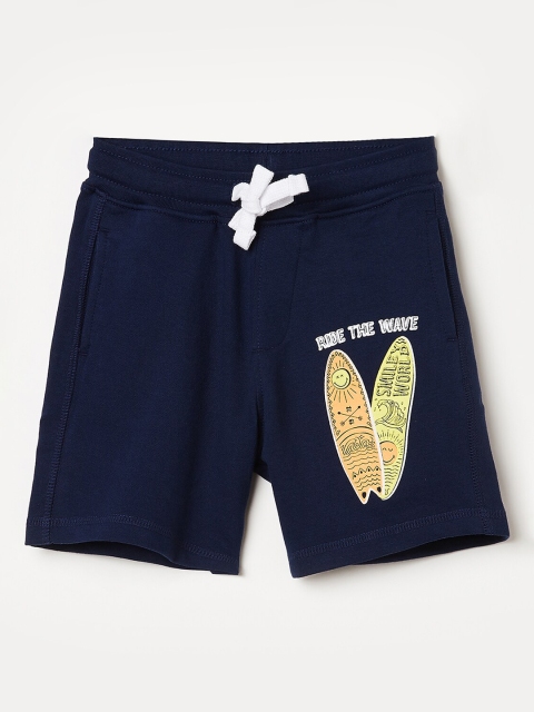 

Fame Forever by Lifestyle Boys Navy Blue Printed Regular Fit Regular Shorts