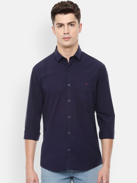 

Louis Philippe Sport Men Navy Blue Slim Fit Solid Cotton Casual Shirt