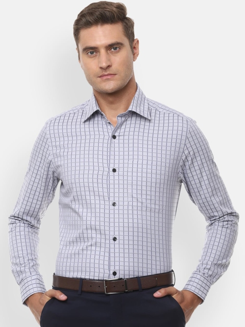 

Louis Philippe Men Grey Regular Fit Checked Casual Shirt