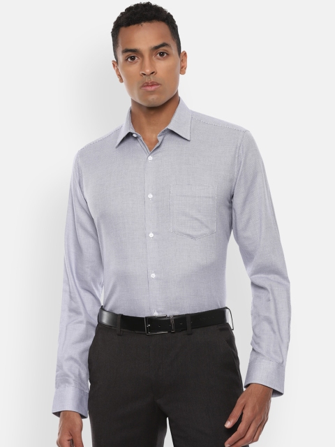 

Van Heusen Men Grey Regular Fit Self Design Casual Shirt