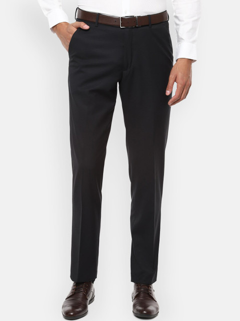 

Van Heusen Men Black Regular Fit Solid Formal Trousers
