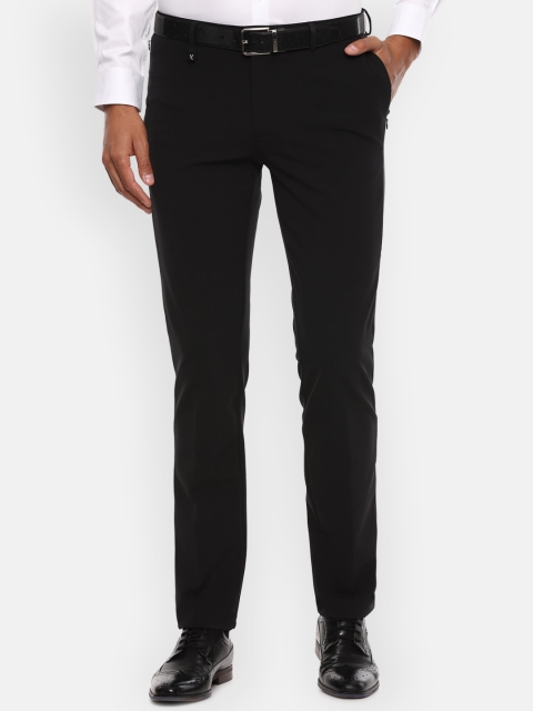 

V Dot Men Black Slim Fit Solid Formal Trousers