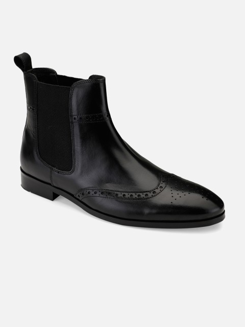 

HATS OFF ACCESSORIES Men Black Leather Flat Boots