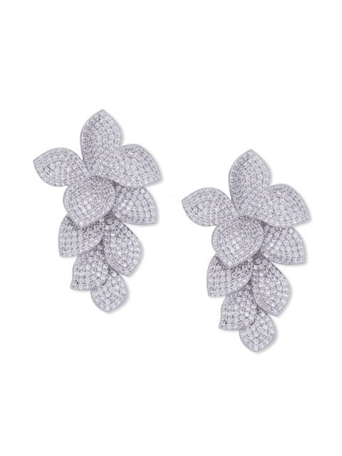 

shaze Silver-Toned Contemporary Studs