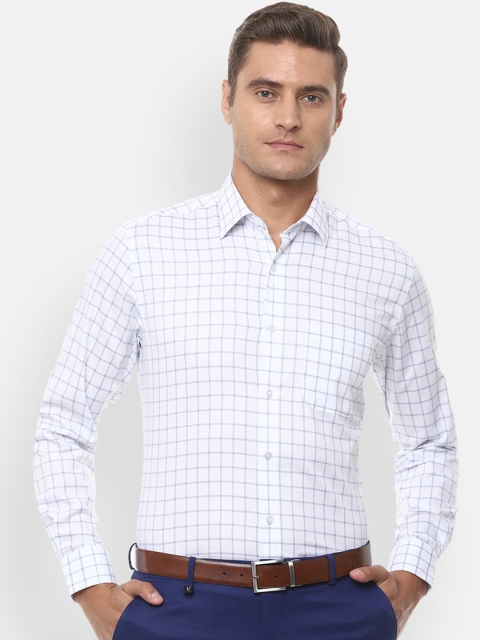 

Louis Philippe Men White Slim Fit Checked Casual Shirt