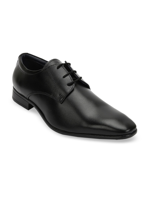 

Teakwood Leathers Men Black Solid Genuine Leather Formal Derbys