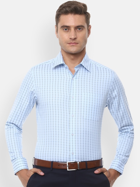 

Louis Philippe Men Blue Regular Fit Checked Casual Shirt