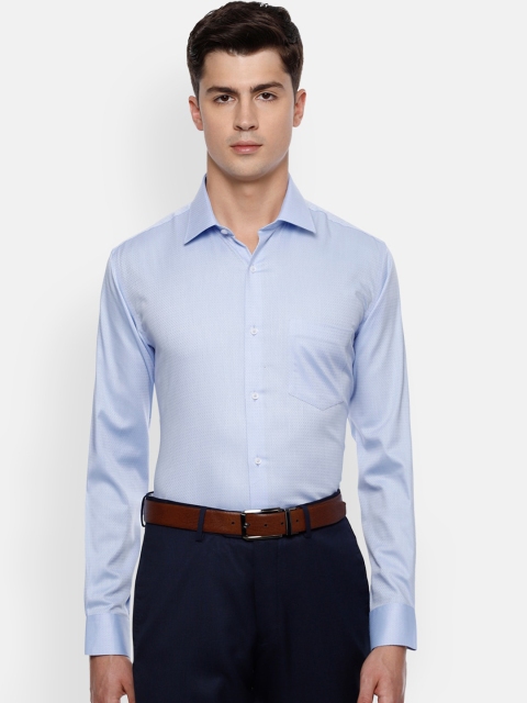 

Van Heusen Men Blue Regular Fit Self Design Casual Shirt