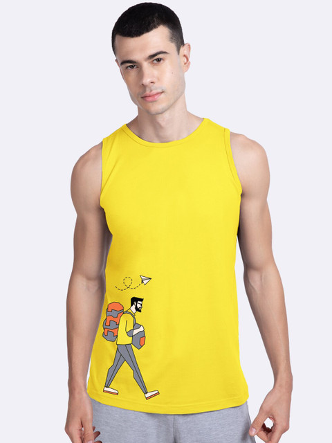 

Bewakoof Men Yellow & Grey Printed Innerwear