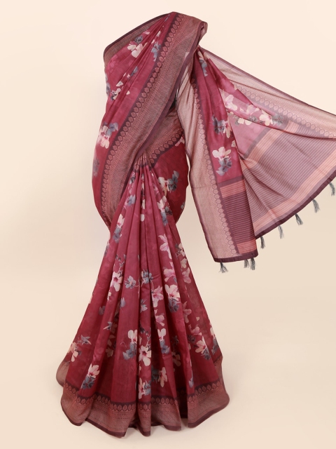 

Pothys Maroon Printed Cotton Blend Saree