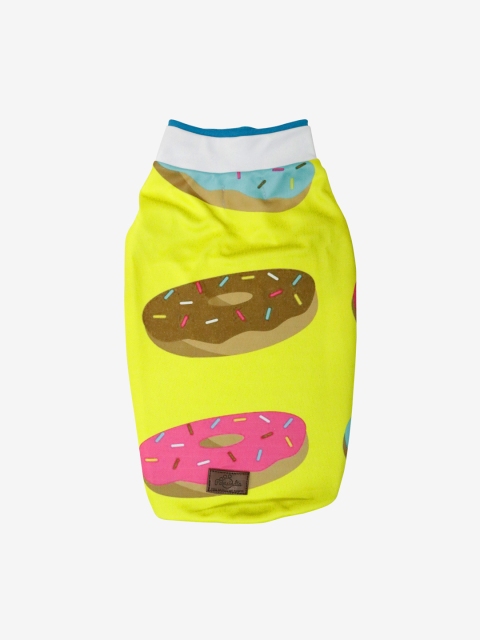 

Pawsindia Yellow & Pink Donuts Printed Dog T-Shirt XS