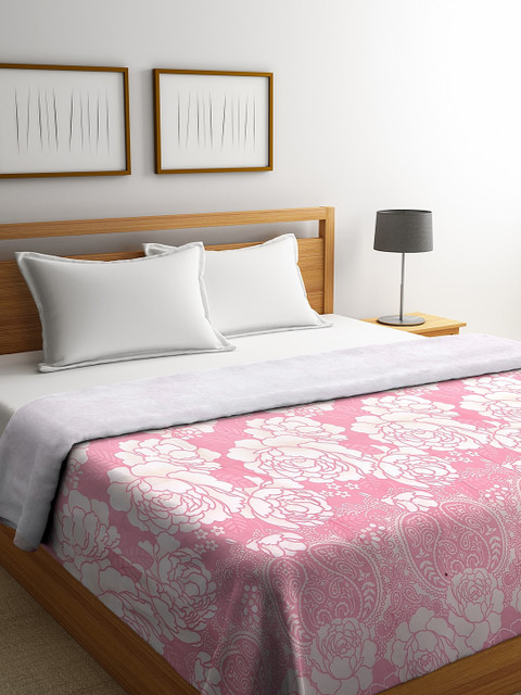 

NEUDIS Pink & White Ethnic Motifs Mild Winter 450 GSM Double Bed Comforter