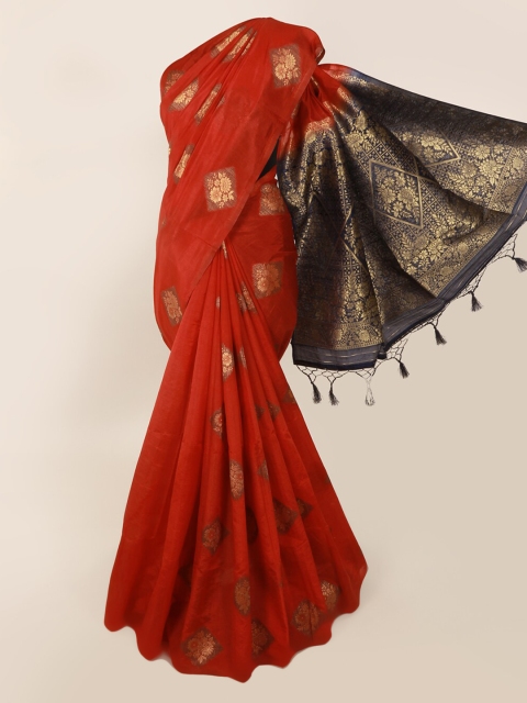 

Pothys Red Woven Design Cotton Blend Saree