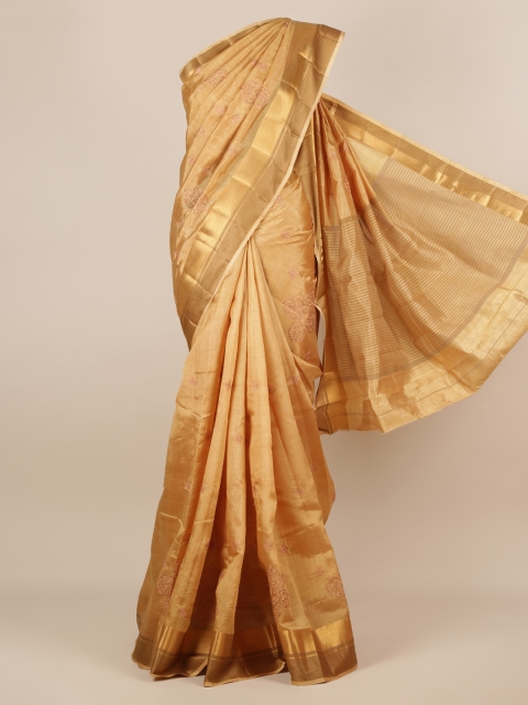 

Pothys Gold-Toned Woven Design Jute Silk Saree