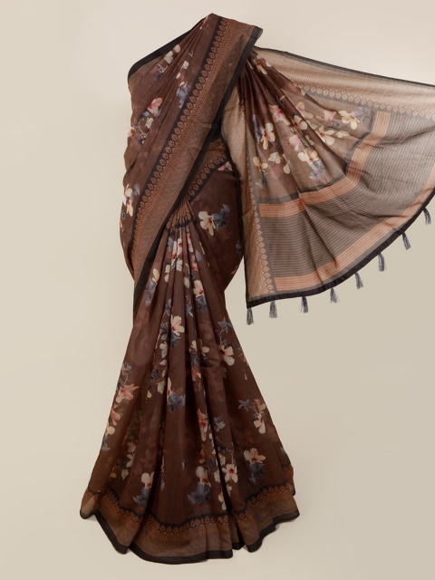 

Pothys Brown Printed Cotton Blend Saree