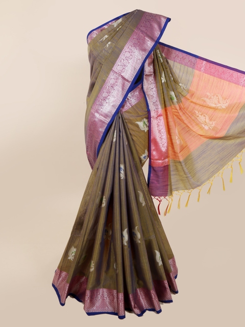 

Pothys Green & Pink Cotton Blend Woven Design Saree