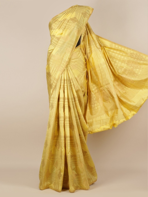 

Pothys Yellow Woven Design Jute Silk Saree