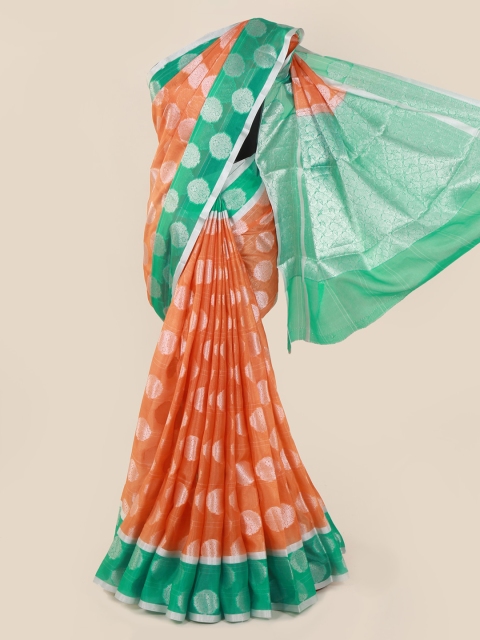 

Pothys Orange Woven Design Cotton Blend Saree