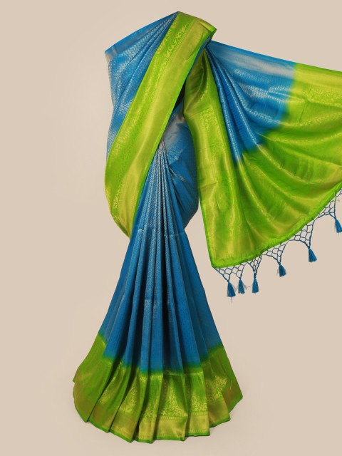

Pothys Blue & Green Art Silk Solid Saree