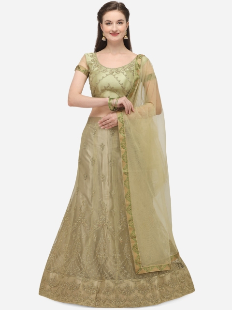 

Netram Lime Green Semi-Stitched Lehenga & Blouse with Dupatta