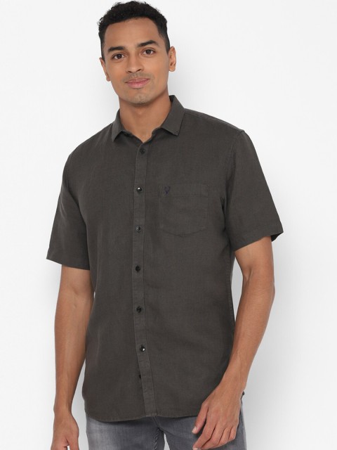 

Allen Solly Men Grey Slim Fit Solid Casual Shirt