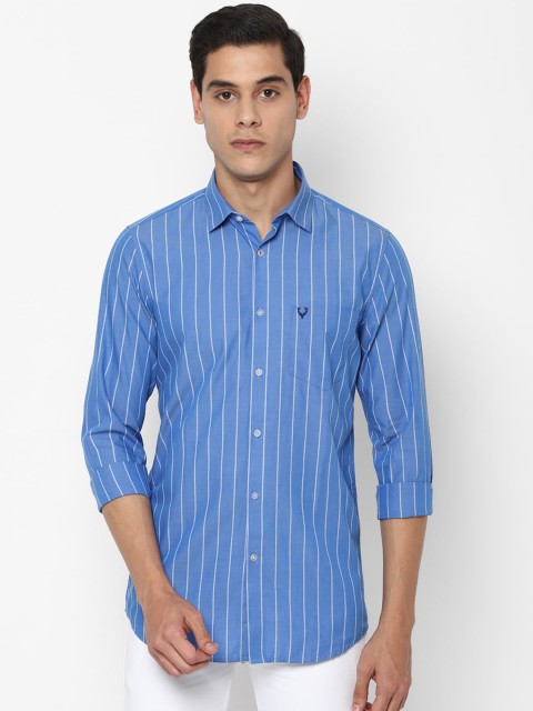

Allen Solly Men Blue Slim Fit Striped Casual Cotton Shirt