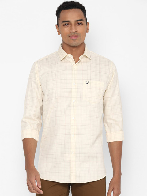 

Allen Solly Men Yellow Slim Fit Checked Casual Shirt