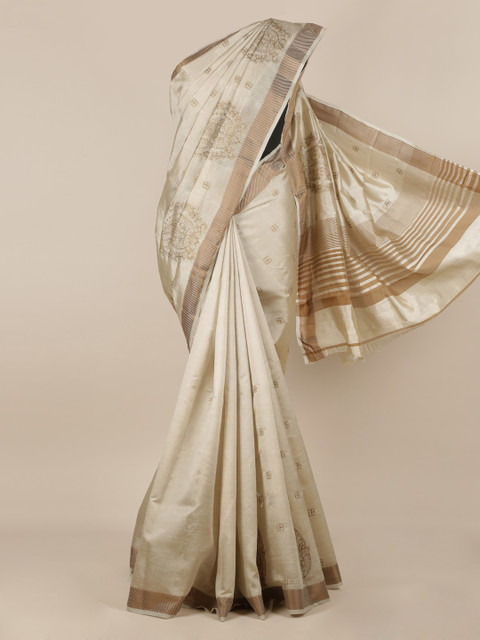 

Pothys Grey Woven Design Jute Silk Saree