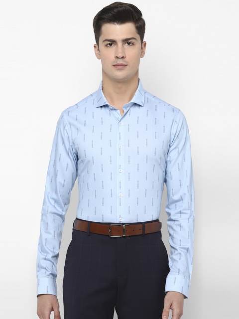

SIMON CARTER LONDON Men Blue Slim Fit Printed Cotton Formal Shirt