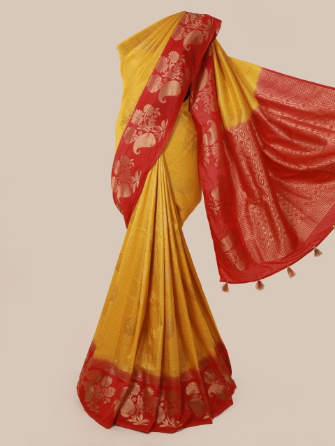

Pothys Yellow & Red Art Silk Woven Design Saree