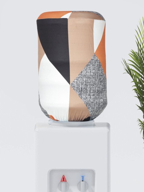 

Cortina Orange & White Printed Water Dispenser Cover