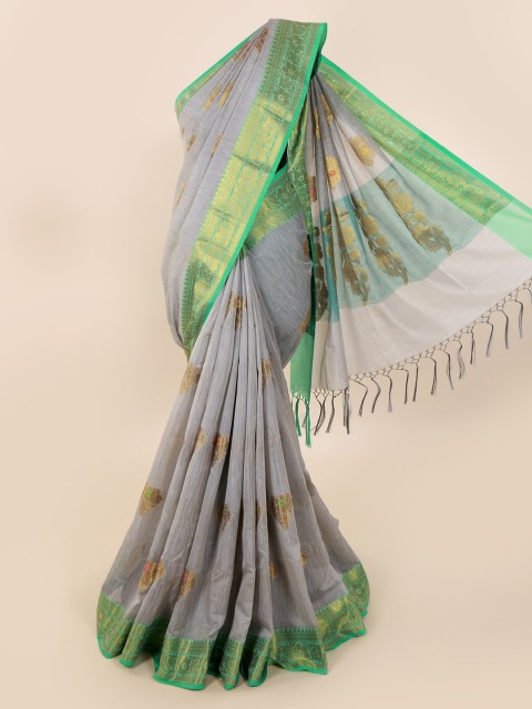 

Pothys Grey Woven Design Cotton Blend Saree