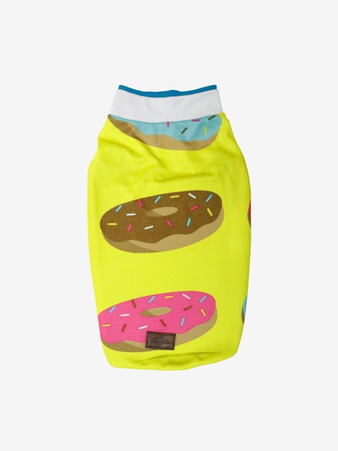 

Pawsindia Yellow & Blue Donuts Printed Dog T-Shirt