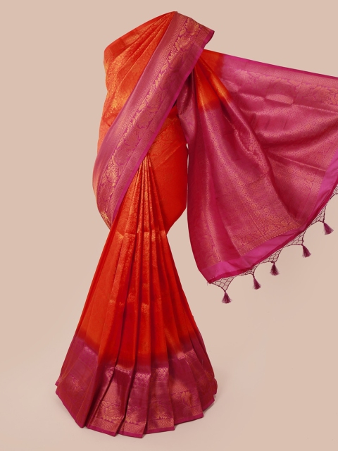 

Pothys Orange Woven Design Art Silk Saree