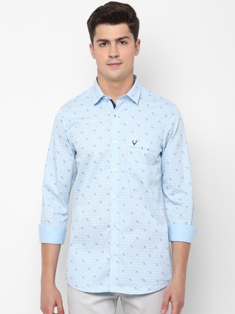 

Allen Solly Men Blue Slim Fit Printed Casual Cotton Shirt