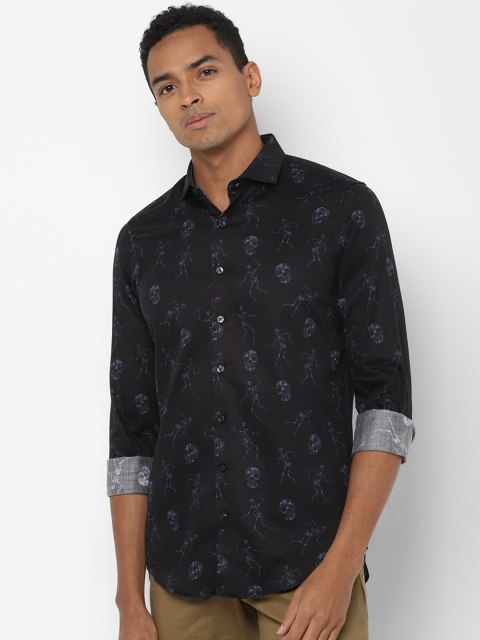 

SIMON CARTER LONDON Men Black Slim Fit Printed Cotton Casual Shirt