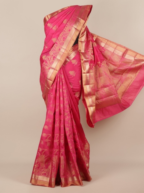

Pothys Magenta Woven Design Jute Silk Saree