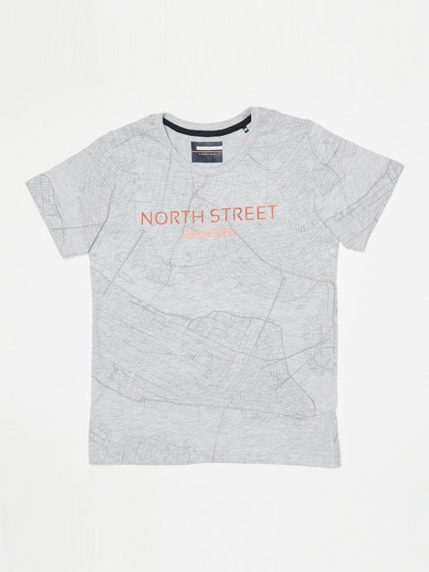 

Octave Boys Grey Printed Round Neck T-shirt