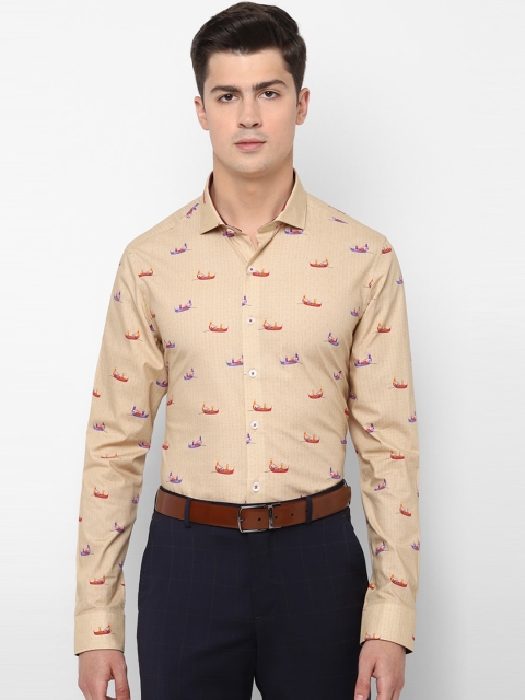 

SIMON CARTER LONDON Men Beige & Orange Slim Fit Printed Casual Shirt