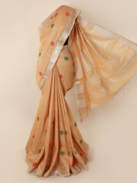 

Pothys Beige Woven Design Linen Blend Saree