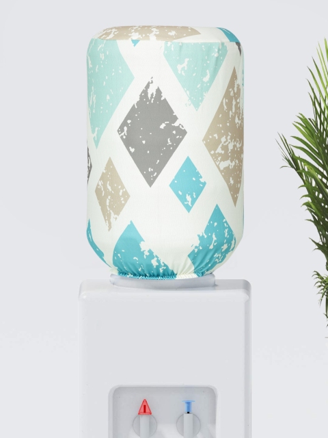 

Cortina White & Blue Printed Water Dispenser Cover
