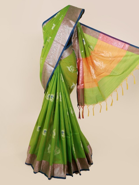 

Pothys Green Woven Design Cotton Blend Saree